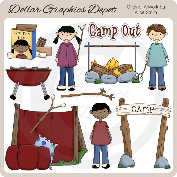 Camp Kids - Clip Art