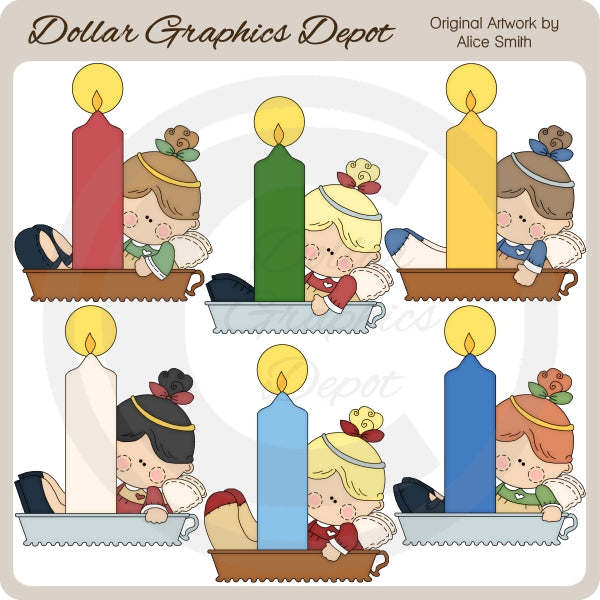 Candlelight Angels - Clip Art - DCS Exclusive