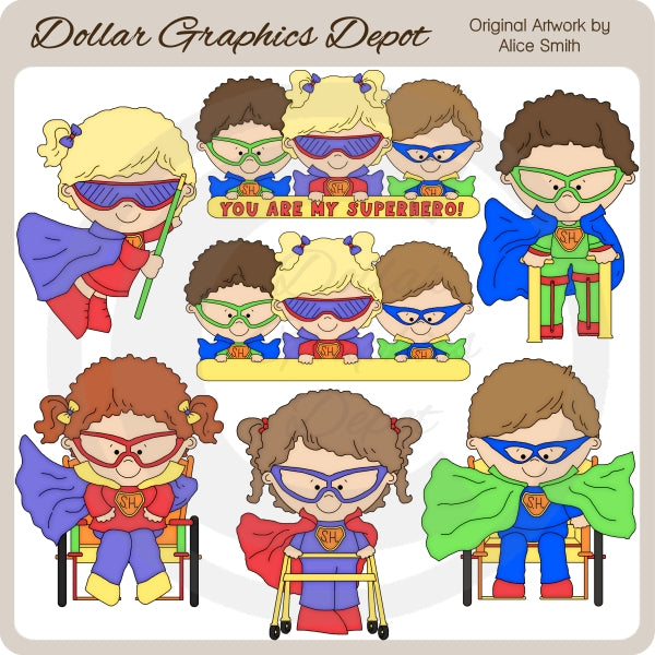 Superhéroes infantiles capaces - Imágenes prediseñadas - Exclusivo de DCS