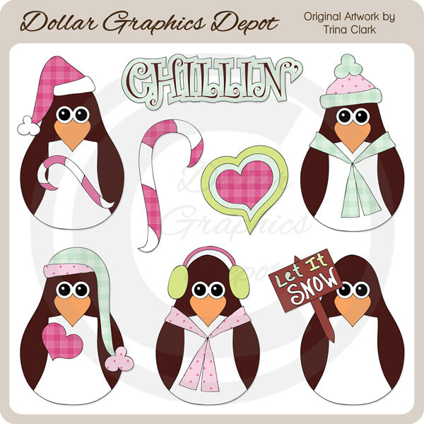 Chillin' Penguins 1 - Clip Art