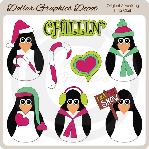 Chillin' Penguins 2 - Clip Art