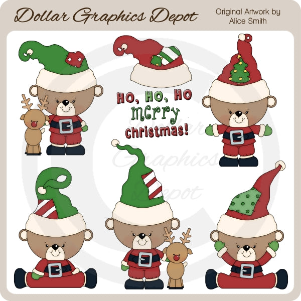 Ositos de Navidad 3 - Clipart - Exclusivo de DCS