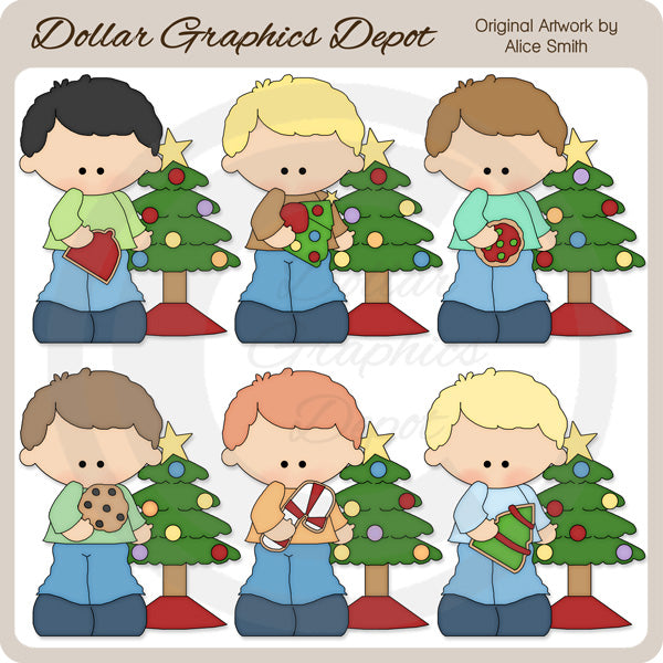 Christmas Cookie Boys 1 - Clip Art - DCS Exclusive