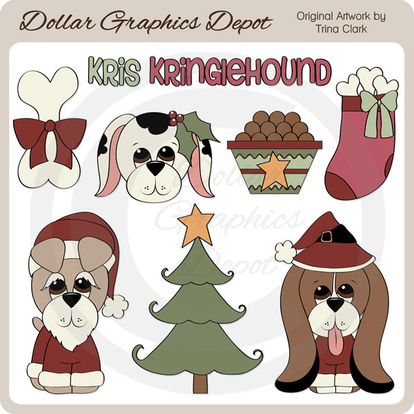 Christmas Dogs - Clip Art