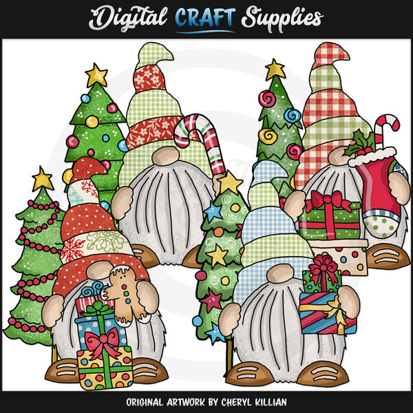 Christmas Gnomes 1 - Clip Art - DCS Exclusive
