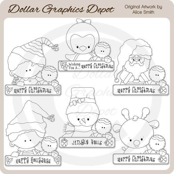 Christmas Greeting Pals - Digital Stamps - *DCS Exclusive*