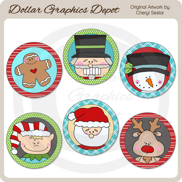 Christmas Littles Round Labels