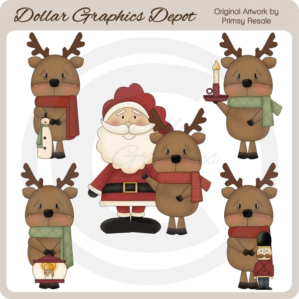 Christmas Reindeer - Clip Art