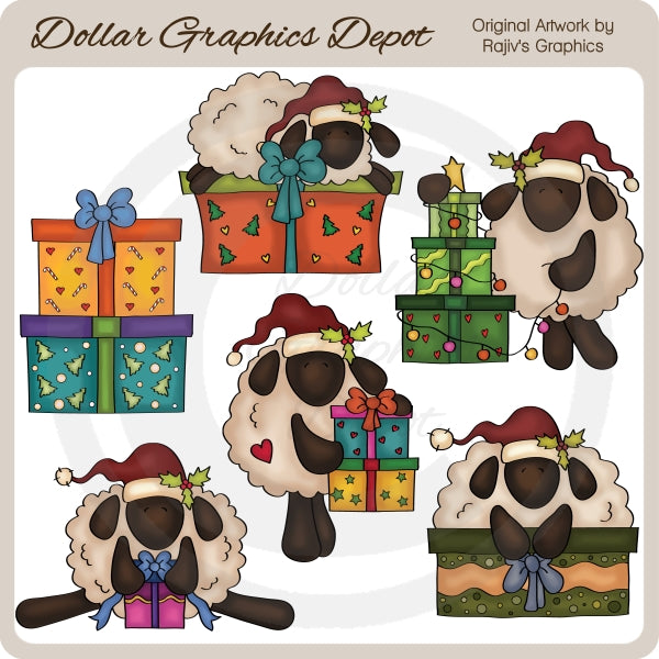 Christmas Sheep - Clip Art