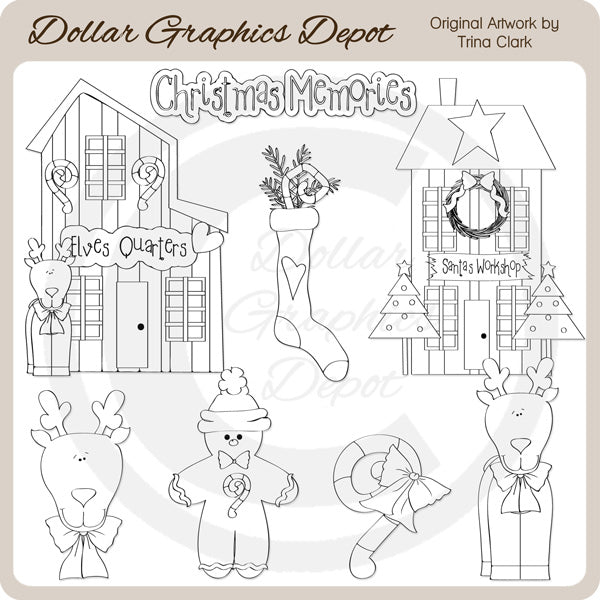 Christmas Town 1 - Digital Stamps
