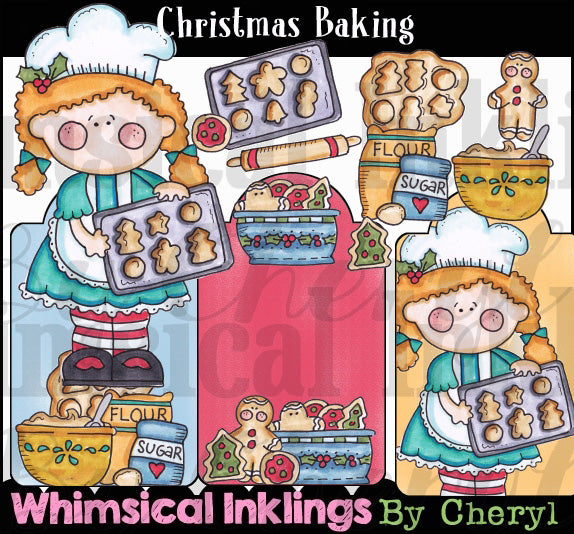 Christmas Baking...Hand Colored Graphic Collection