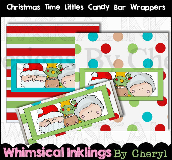 Christmas Time Littles...Envoltorios para barras de caramelo (WI)
