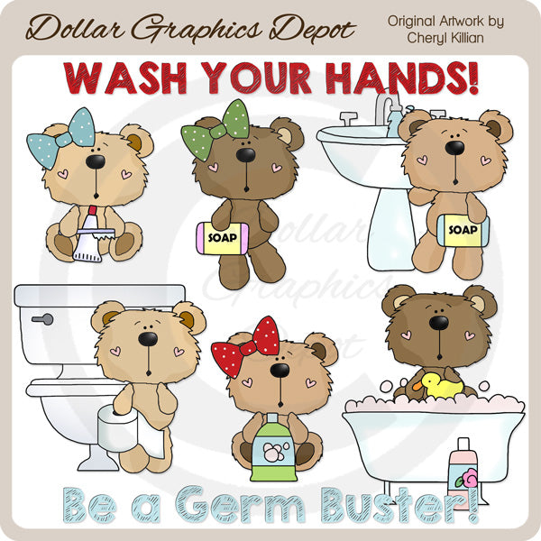 Coco Bears - Germ Busters - Clip Art - DCS Exclusive