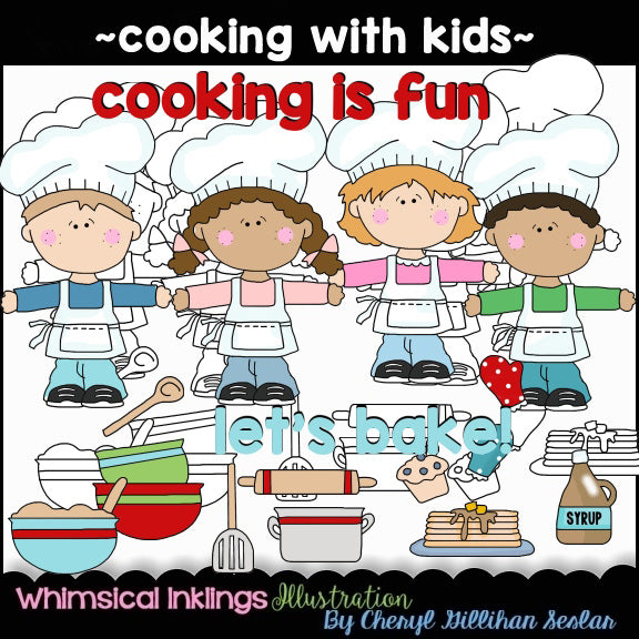 Cocinando con niños... Colección de imágenes prediseñadas