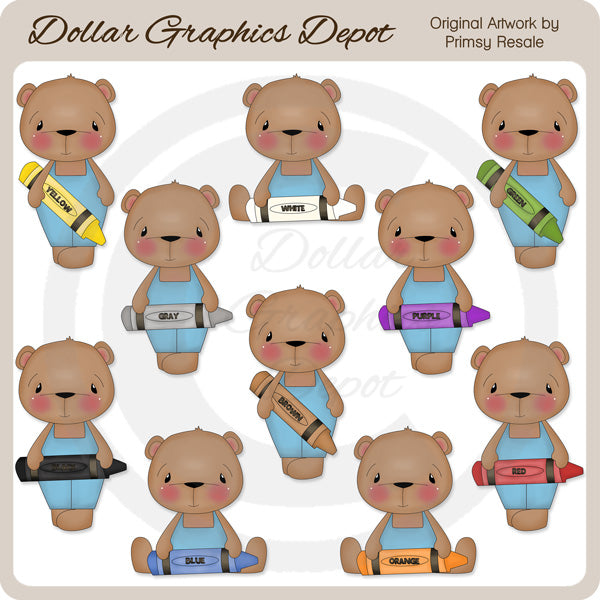 Crayon Bears - Ragazzi - ClipArt - Esclusiva DCS