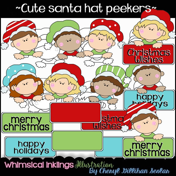 Cute Santa Hat Peekers