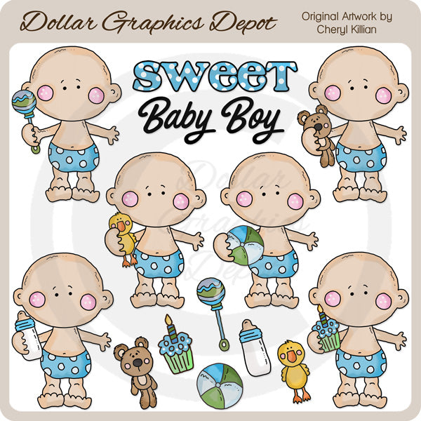 Cutie Pie Baby Boys 1 - Clip Art