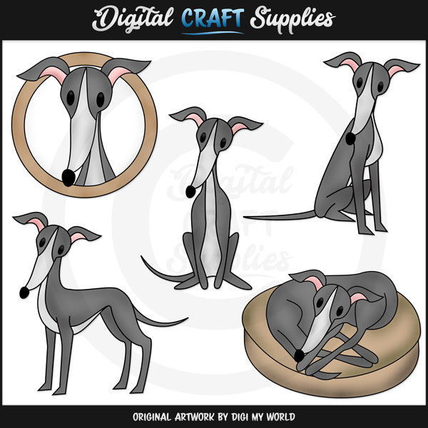 Dash - Italian Greyhound - Clip Art