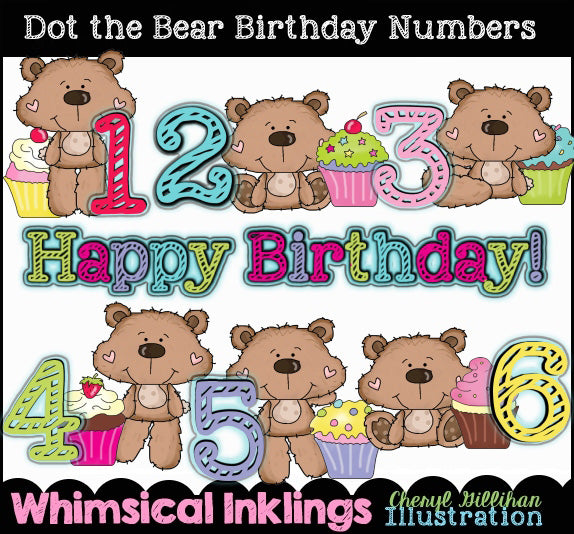 Dot The Bear...Birthday Numbers