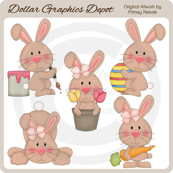 Easter Bunnies 3 - Clip Art