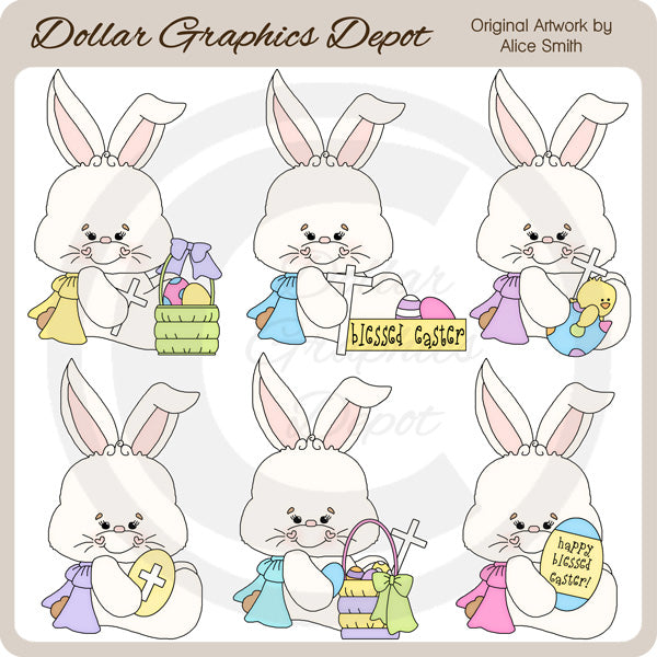Easter Bunny Blessings - Clip Art - DCS Exclusive