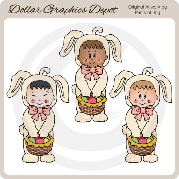 Easter Bunny Kids - Clip Art