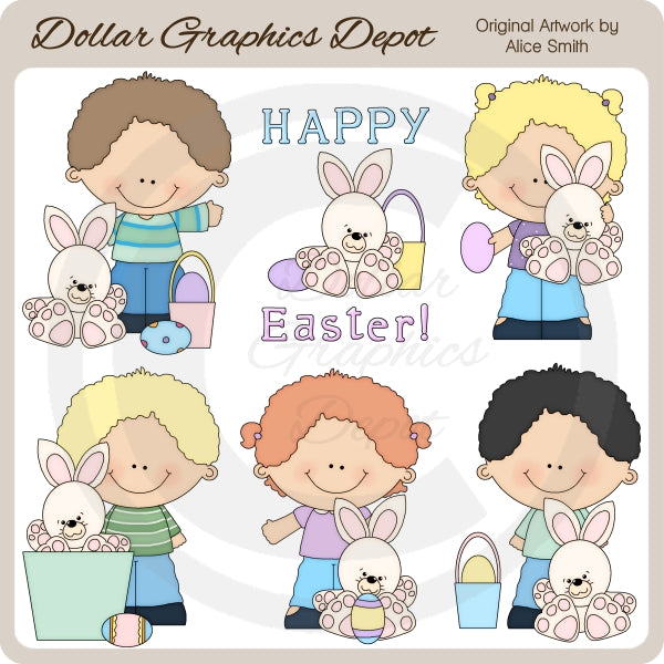Niños de Pascua - Clipart - Exclusivo de DCS