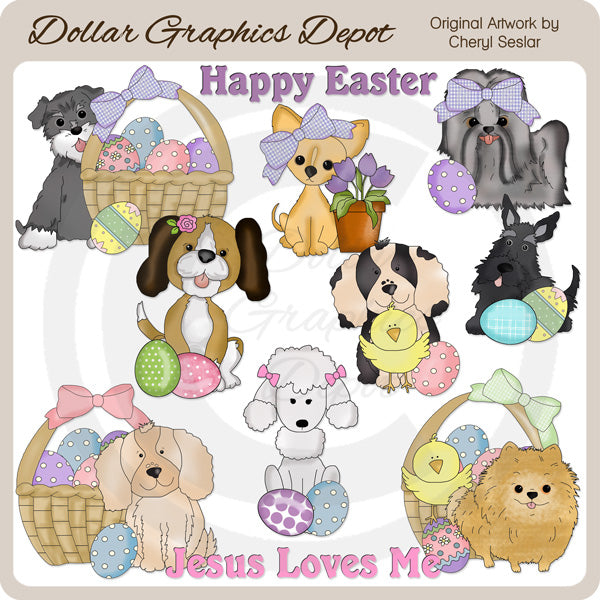 Easter Puppies - Clip Art - DCS Exclusive
