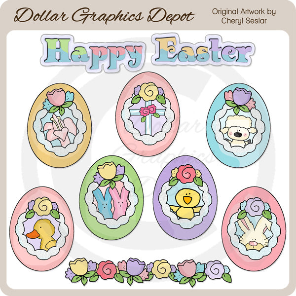 Easter Sugar Eggs - Clip Art