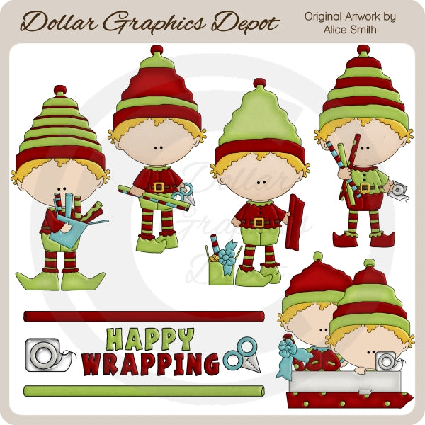 Elves At Work - Clip Art