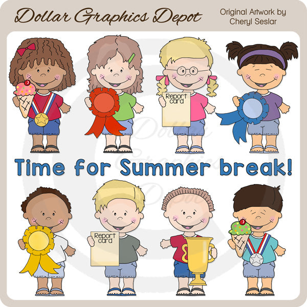 End Of Year Kids - Clip Art
