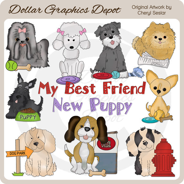 Everyday Puppies - Clip Art - DCS Exclusive