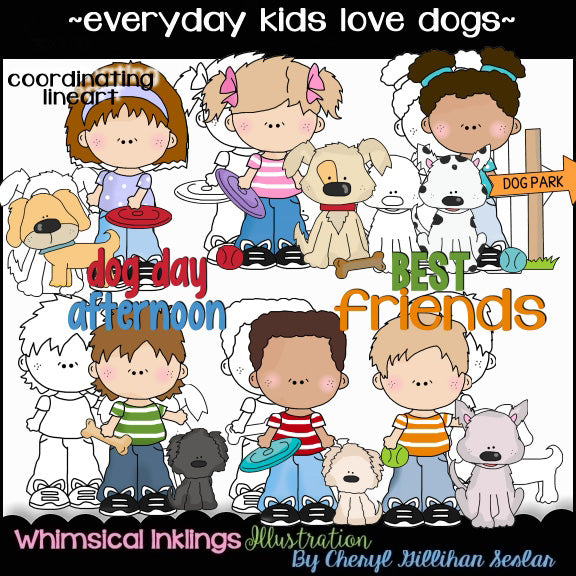 A los niños de todos los días les encantan los perros