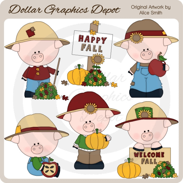 Fall Piggies - Clip Art - DCS Exclusive