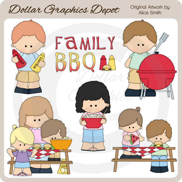 Family BBQ - Clip Art - DCS Exclusive