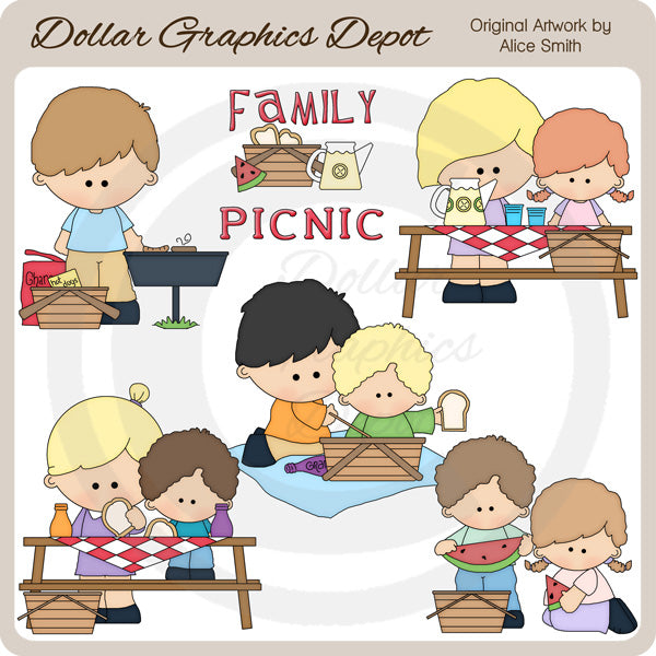 Family Picnic - Clip Art - DCS Exclusive