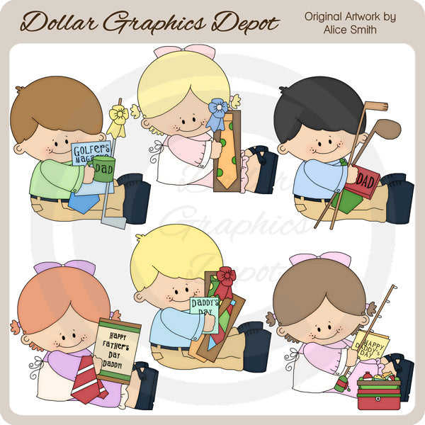 Father's Day Kids - Clip Art - DCS Exclusive