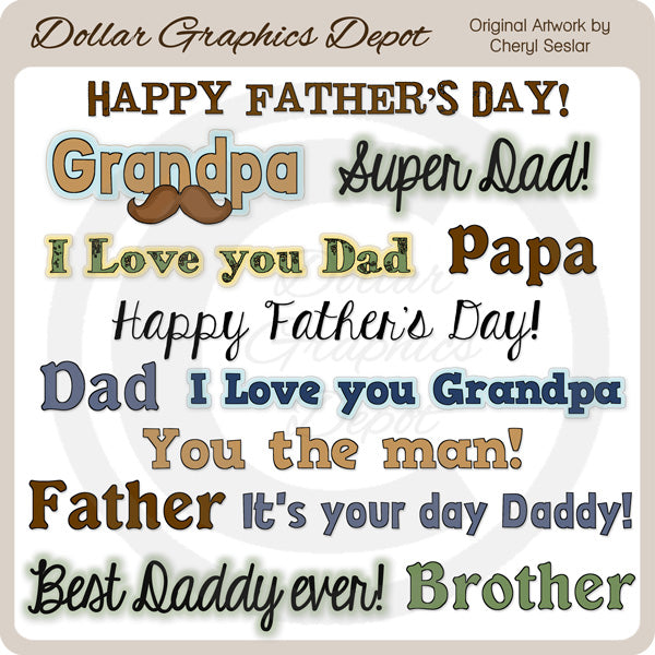 Father's Day Titles - Clip Art