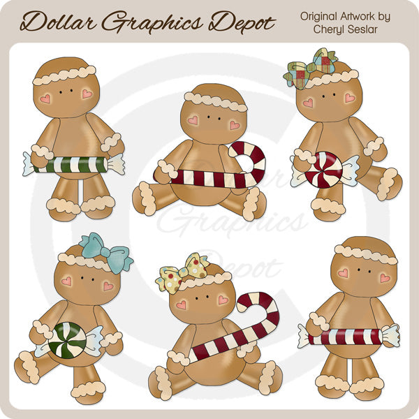 Jengibres Festivo - Dulces De Navidad - Clipart