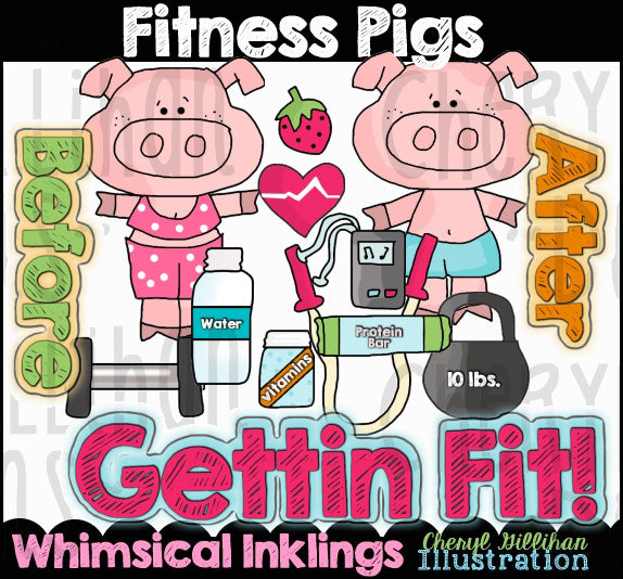 Fitness Pigs...Graphic Collection