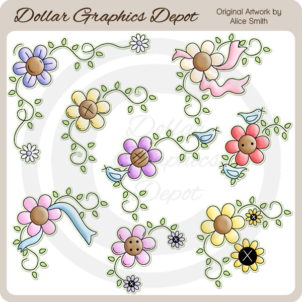 Floral Corners - Clip Art