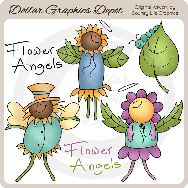 Flower Angels - Clip Art