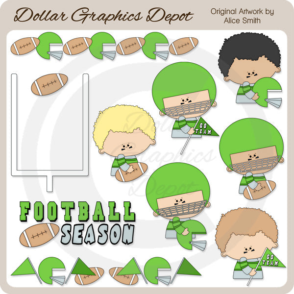 Football - Green - Clip Art
