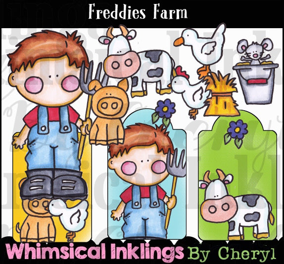 Freddies Farm... Colección de gráficos coloreados a mano