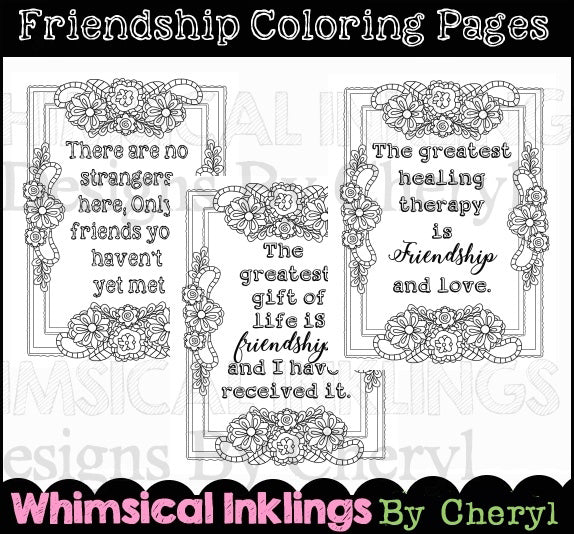 Friendship...Coloring Pages  (WI Color Yourself)
