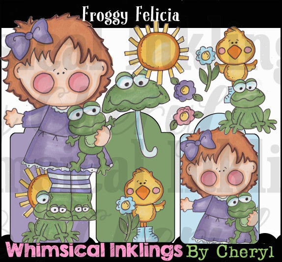 Froggy Felicia... Colección gráfica coloreada a mano