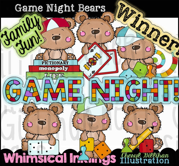 Game Night Bears...Colección gráfica