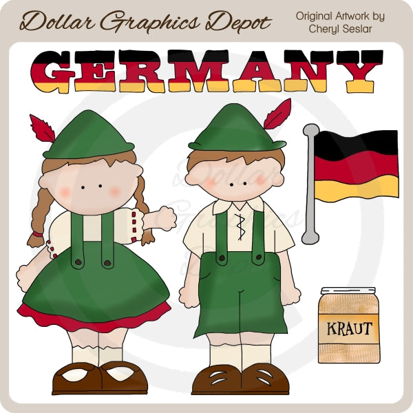 German Kids - Clip Art