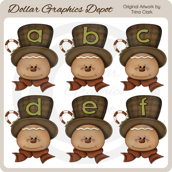 Gingerbread Alphabet - Clip Art