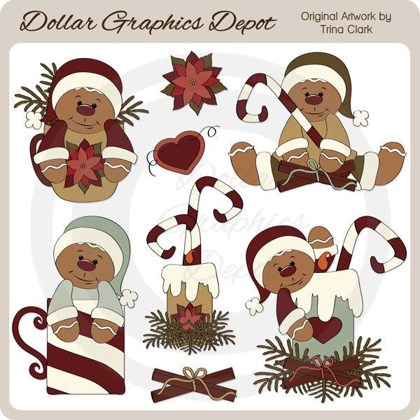 Gingerbread Christmas 1 - Clip Art